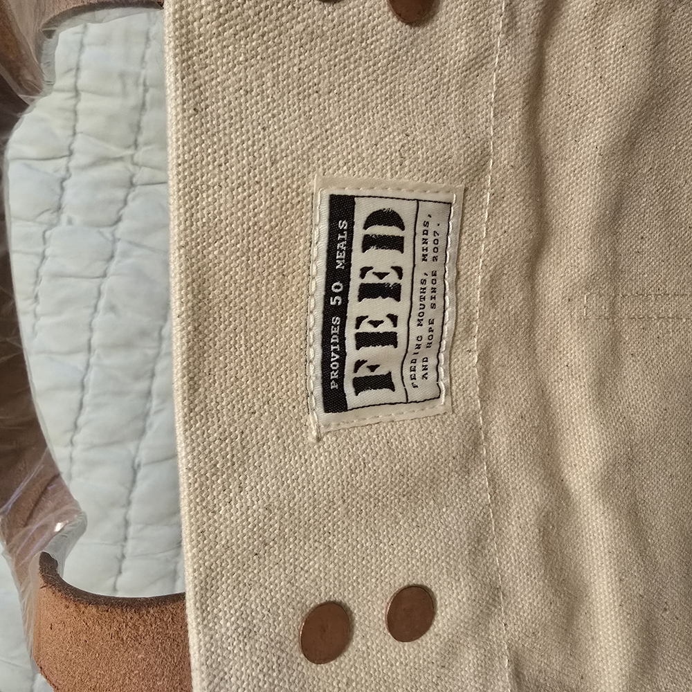 Feed Canvas Tote Bag - Natural and Brown - Picture 2 of 7
